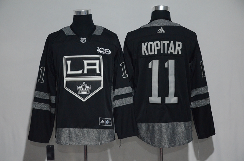 NHL Los Angeles Kings #11 Kopitar Black 1917-2017 100th Anniversary Stitched Jersey->los angeles kings->NHL Jersey